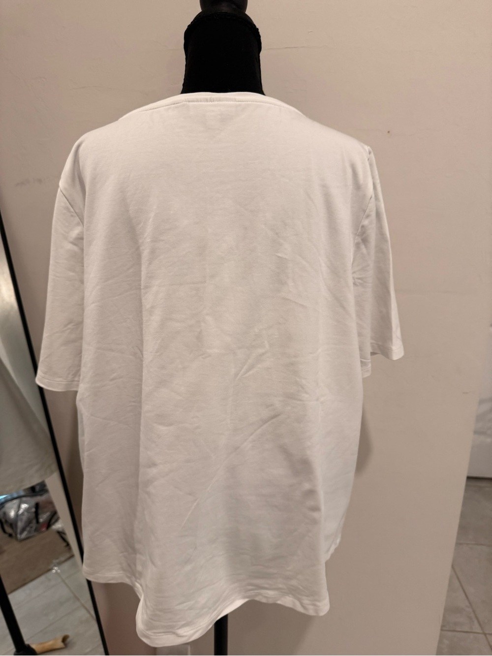 Chico's White Short Sleeve Tee with Sequin Parrot & Tropical Print - Picture 3 of 7